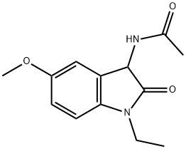 Acetamide,  N-(1-ethyl-2,3-dihydro-5-methoxy-2-oxo-1H-indol-3-yl)- Struktur