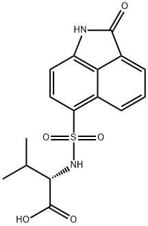 N-[(2-oxo-1,2-dihydrobenzo[cd]indol-6-yl)sulfonyl]valine Struktur