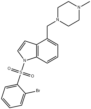 1H-Indole, 1-[(2-bromophenyl)sulfonyl]-4-[(4-methyl-1-piperazinyl)methyl]- Struktur