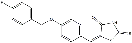 5-{4-[(4-fluorobenzyl)oxy]benzylidene}-2-thioxo-1,3-thiazolidin-4-one Struktur