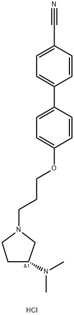 4'-[3-[(3R)-3-(Dimethylamino)-1-pyrrolidinyl]propoxy]-[1,1'-biphenyl]-4-carbonitrile dihydrochloride Struktur