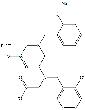 iron(3+) sodium 2-({2-[(carboxymethyl)[(2-oxidophenyl)methyl]amino]ethyl}[(2-oxidophenyl)methyl]amino)acetate Struktur