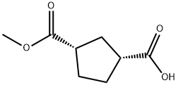 (1R,3S)-3-(methoxycarbonyl)cyclopentane-1-carboxylic acid Struktur