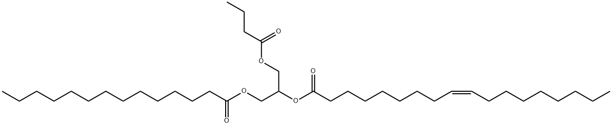 1-Myristoyl-2-Oleoyl-3-Butyryl-rac-glycerol Struktur