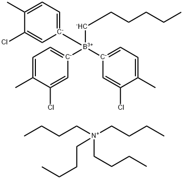 Tetrabutylammonium tris(3-chloro-4-methylphenyl)hexylborate Struktur