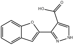 3-(1-benzofuran-2-yl)-1H-pyrazole-4-carboxylic acid Struktur