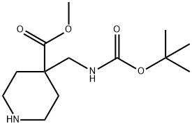 methyl 4-({[(tert-butoxy)carbonyl]amino}methyl)piperidine-4-carboxylate Struktur