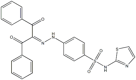 4-[2-(1-benzoyl-2-oxo-2-phenylethylidene)hydrazino]-N-(1,3-thiazol-2-yl)benzenesulfonamide Struktur