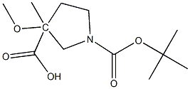 1-(tert-butyl) 3-methyl (S)-3-methoxypyrrolidine-1,3-dicarboxylate Struktur