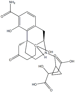 17-(cyclopropylmethyl)-4, 14-dihydroxy-6-oxo-morphinan-3-carboxamide L-malate salt Struktur