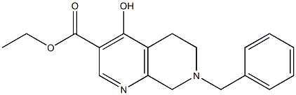 Ethyl 7-benzyl-4-hydroxy-5,6,7,8-tetrahydro-1,7-naphthyridine-3-carboxylate Struktur