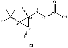 (1S,3S,5S,6S)-6-(TRIFLUOROMETHYL)-2-AZABICYCLO[3.1.0]HEXANE-3-CARBOXYLIC ACID HYDROCHLORIDE Struktur