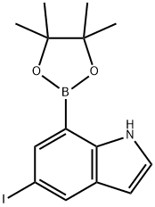 1H-Indole, 5-iodo-7-(4,4,5,5-tetramethyl-1,3,2-dioxaborolan-2-yl)- Struktur