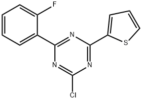 2-Chloro-4-(2-fluorophenyl)-6-(2-thienyl)-1,3,5-triazine Struktur