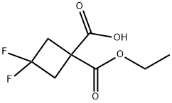 1-(ethoxycarbonyl)-3,3-difluorocyclobutane-1-carboxylic acid Struktur