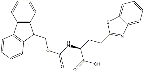 (2S)-4-(1,3-benzothiazol-2-yl)-2-({[(9H-fluoren-9-yl)methoxy]carbonyl}amino)butanoic acid Struktur