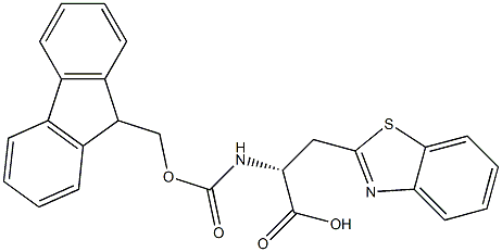 (2R)-3-(1,3-benzothiazol-2-yl)-2-({[(9H-fluoren-9-yl)methoxy]carbonyl}amino)propanoic acid Struktur