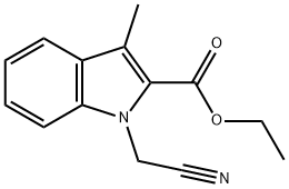 ethyl 1-(cyanomethyl)-3-methyl-1H-indole-2-carboxylate Struktur