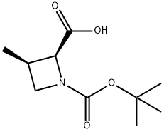 (2S,3R)-1-[(tert-butoxy)carbonyl]-3-methylazetidine-2-carboxylic acid Struktur