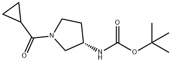 (S)-tert-butyl (1-(cyclopropanecarbonyl)pyrrolidin-3-yl)carbamate Struktur