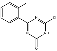 2-Chloro-4-(2-fluorophenyl)-6-hydroxy-1,3,5-triazine Struktur