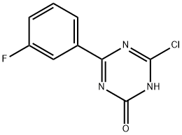 2-Chloro-4-(3-fluorophenyl)-6-hydroxy-1,3,5-triazine Struktur