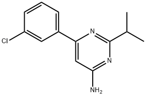 4-Amino-6-(3-chlorophenyl)-2-(iso-propyl)pyrimidine Struktur