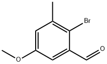 2-bromo-5-methoxy-3-methylbenzaldehyde Struktur