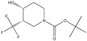 tert-butyl (3S,4R)-4-hydroxy-3-(trifluoromethyl)piperidine-1-carboxylate Struktur