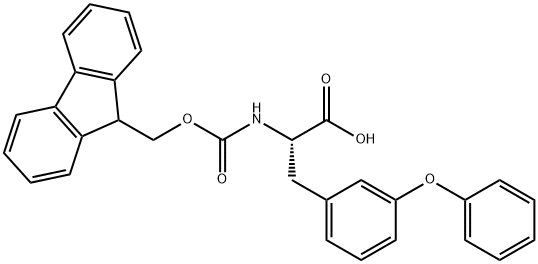 (2S)-2-({[(9H-fluoren-9-yl)methoxy]carbonyl}amino)-3-(3-phenoxyphenyl)propanoic acid Struktur