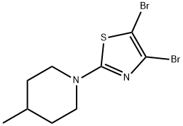 4,5-Dibromo-2-(4-methylpiperidino)thiazole Struktur