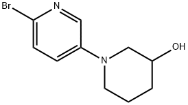 2-Bromo-5-(3-hydroxypiperidino)pyridine Struktur