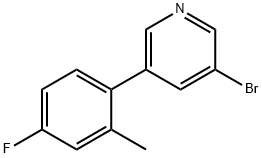 3-Bromo-5-(2-methyl-4-fluorophenyl)pyridine Struktur