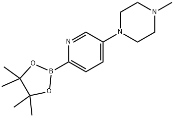 1-methyl-4-(6-(4,4,5,5-tetramethyl-1,3,2-dioxaborolan-2-yl)pyridin-3-yl)piperazine Struktur