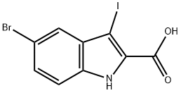 5-bromo-3-iodo-1H-indole-2-carboxylic acid Struktur