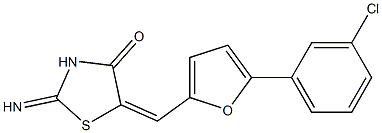 5-{[5-(3-chlorophenyl)-2-furyl]methylene}-2-imino-1,3-thiazolidin-4-one Struktur