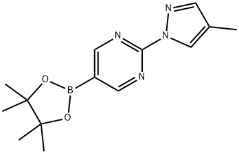 2-(4-methyl-1H-pyrazol-1-yl)-5-(4,4,5,5-tetramethyl-1,3,2-dioxaborolan-2-yl)pyrimidine Struktur