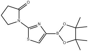 1-(4-(4,4,5,5-tetramethyl-1,3,2-dioxaborolan-2-yl)thiazol-2-yl)pyrrolidin-2-one Struktur