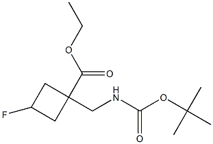 ethyl 1-[(tert-butoxycarbonylamino)methyl]-3-fluoro-cyclobutanecarboxylate Struktur