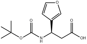 (R)-3-((tert-butoxycarbonyl)amino)-3-(furan-3-yl)propanoic acid Struktur