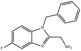 (1-benzyl-5-fluoro-1H-1,3-benzodiazol-2-yl)methanamine Struktur