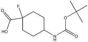 4-{[(tert-butoxy)carbonyl]amino}-1-fluorocyclohexane-1-carboxylic acid Struktur