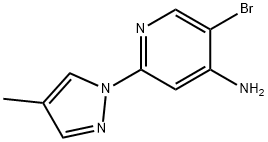 5-BROMO-2-(4-METHYL-1H-PYRAZOL-1-YL)PYRIDIN-4-AMINE Struktur