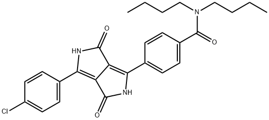 N,N-dibutyl-4-[4-(4-chlorophenyl)-3,6-dioxo-2,3,5,6-tetrahydropyrrolo[3,4-c]pyrrol-1-yl]benzamide Struktur