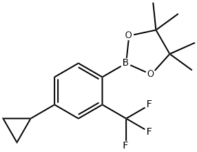 2-(4-cyclopropyl-2-(trifluoromethyl)phenyl)-4,4,5,5-tetramethyl-1,3,2-dioxaborolane Struktur