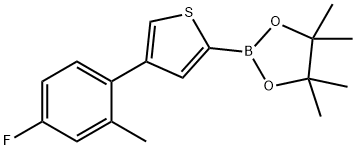 4-(4-Fluoro-2-methylphenyl)thiophene-2-boronic acid pinacol ester Struktur