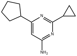 4-amino-2-cyclopropyl-6-cyclopentylpyrimidine Struktur