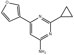 4-Amino-2-cyclopropyl-6-(3-furyl)pyrimidine Struktur