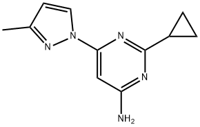 4-Amino-2-cyclopropyl-6-(3-methyl-1H-pyrazol-1-yl)pyrimidine Struktur