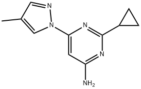 4-Amino-2-cyclopropyl-6-(4-methyl-1H-pyrazol-1-yl)pyrimidine Struktur